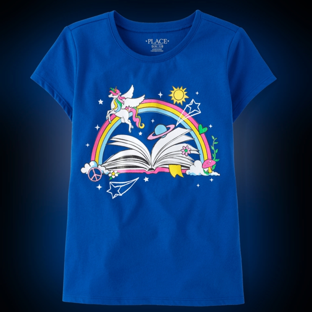 Girls Unicorn Book Graphic Tee